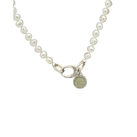 Freshwater Pearl Necklace With 925 Sterling Silver Heart Charm Clasp 17" Length - Picture 5 of 6